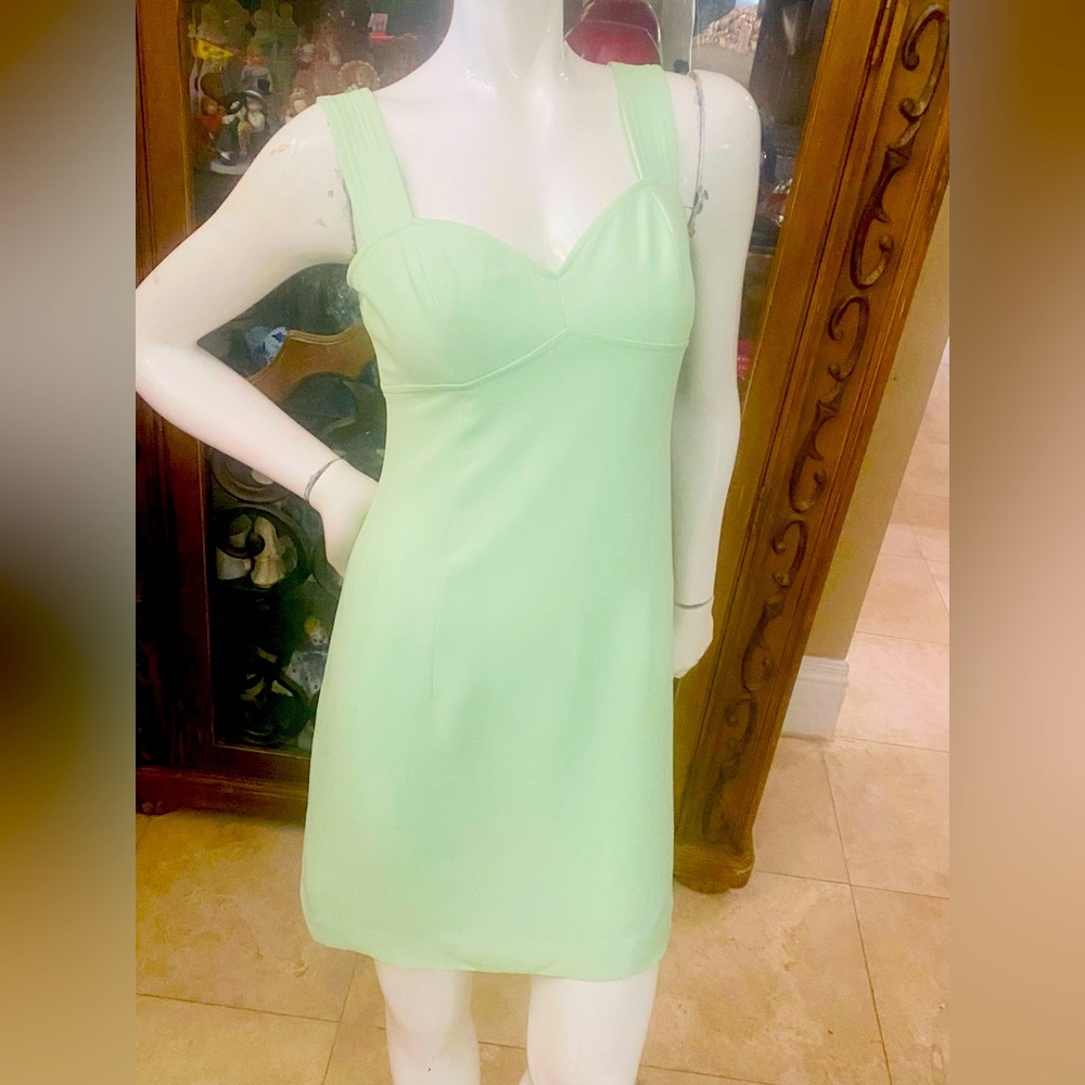 Vintage GEORGIOU Studio Pastel Green Sleeveless Dress Sz 6